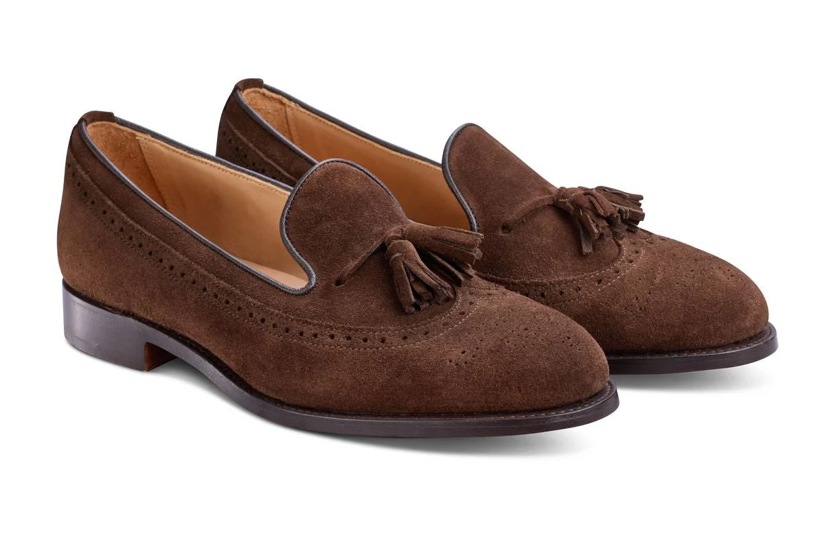 Leydon Tassel Loafer - Chocolate Repello Suede - Image 3