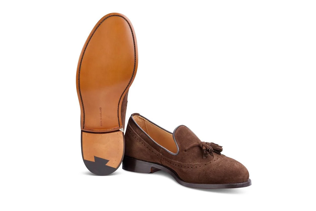 Leydon Tassel Loafer - Chocolate Repello Suede - Image 5
