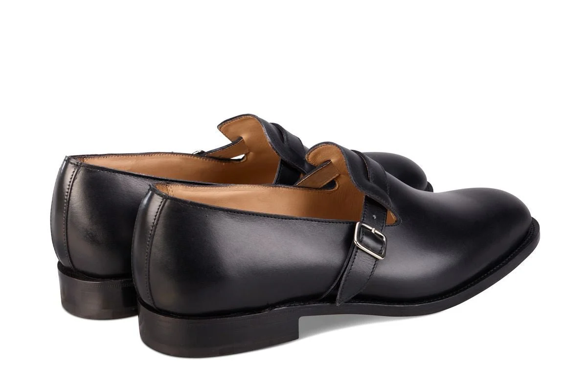 Niles Single Buckle Loafer - Black Calf - Image 3