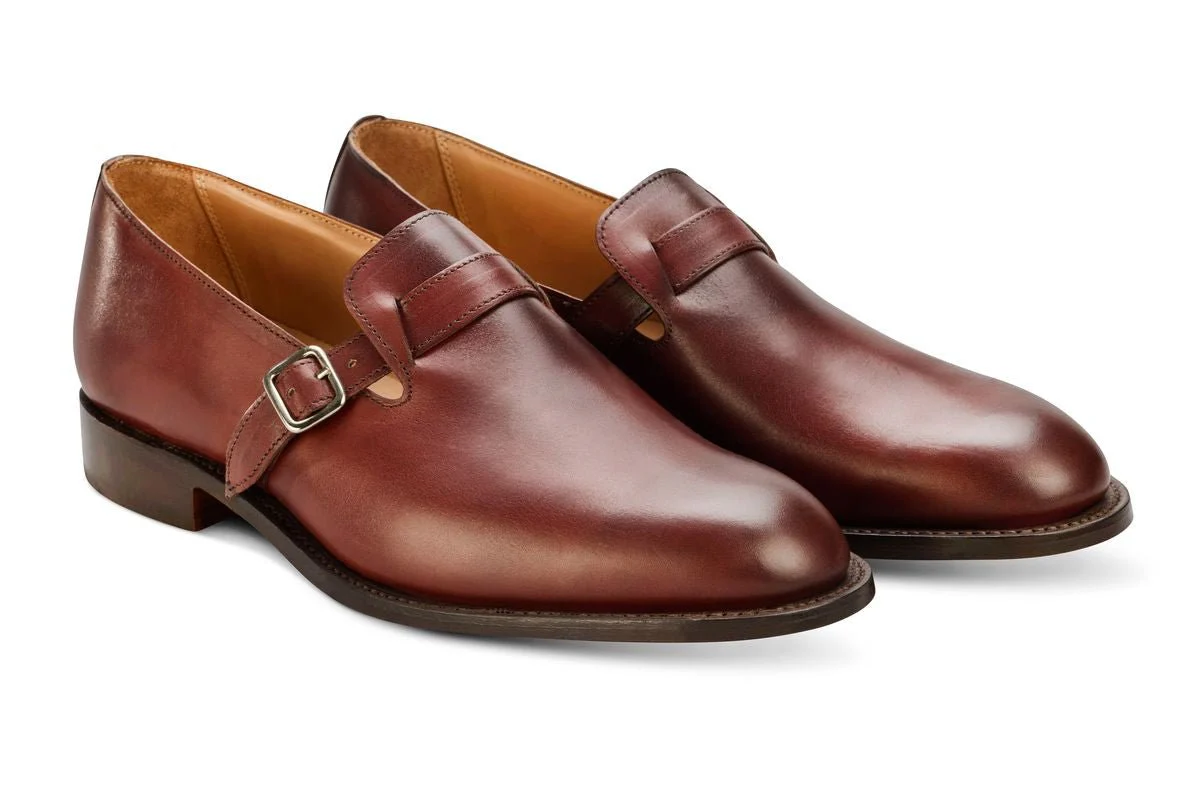 Niles Single Buckle Loafer - Burgundy Burnished - Image 3