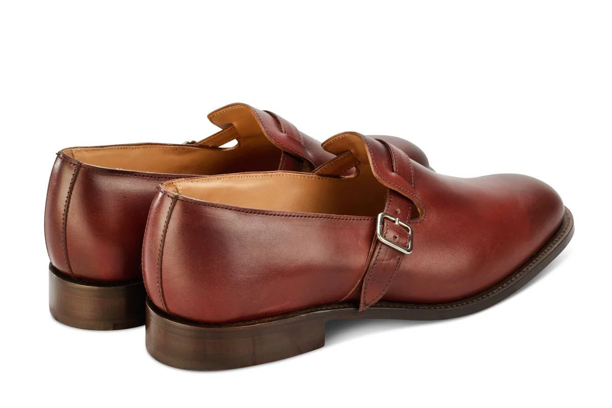 Niles Single Buckle Loafer - Burgundy Burnished - Image 4